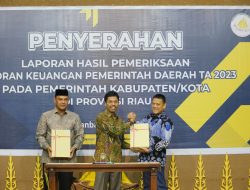 Kampar Terima Opini WTP Ke 8 Kali Berturut-turut Dari BPK RI Perwakilan Provinsi Riau