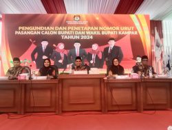 Pengundian dan penetapan nomor urut pasangan calon bupati dan wakil bupati kampar 2024