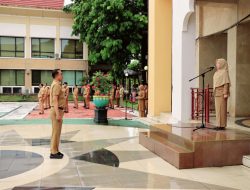 Pj Sekda Ramlah SE, M.Si Pimpin Apel Pagi di Lingkup Perkantoran Setda Kabupaten Kampar