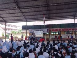 Satlantas Polres Kampar Sosialisasi Peraturan Lalu Lintas dan Bulying kepada Siswa UPT SMPN 1 Bangkinang Kota