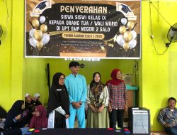 SMPN 2 Salo Gelar Pelepasan Siswa Kelas IX, Penuh Haru dan Doa